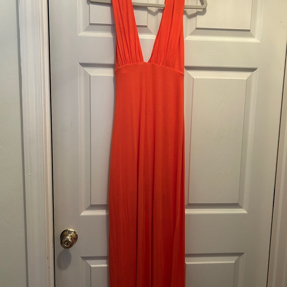 Elegant Orange Maxi Dress